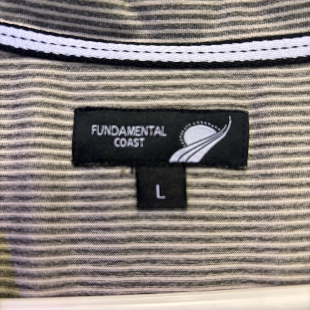⭐️ 3/$21 ⭐️ Fundamental Coast Women’s Gray Striped Sleeveless Muscle Tank Size L - Picture 2 of 6